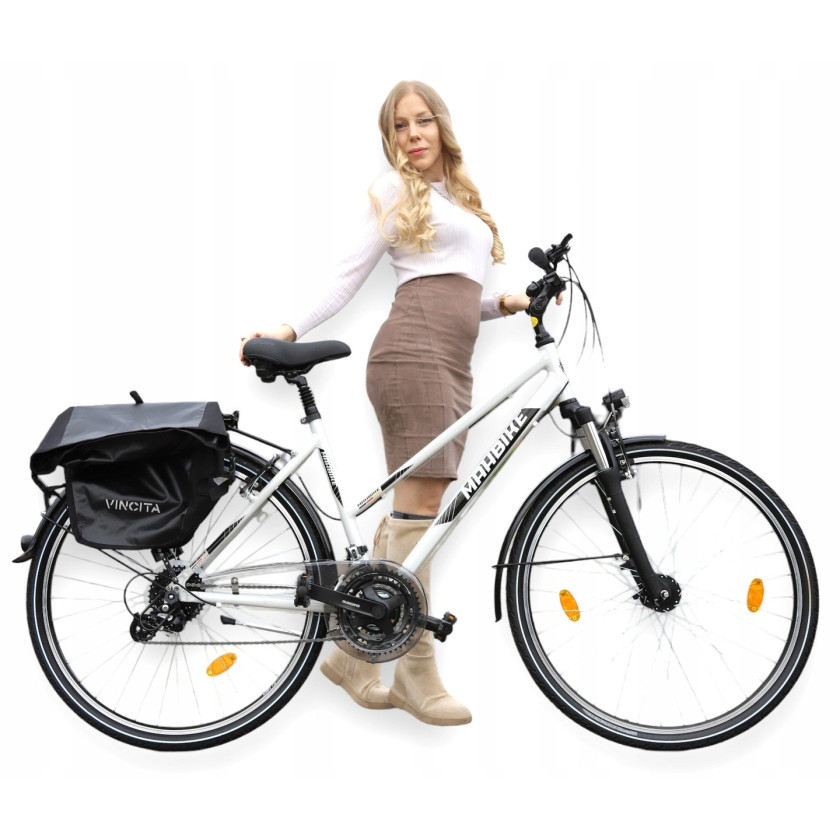 MAHBIKE 28 BIAŁY TREKKING SAKWA GRATIS 24 SHIMANO ALTUS [a]